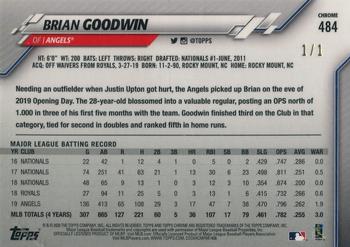 2020 Topps Chrome Sapphire Edition - SuperFractor #484 Brian Goodwin Back