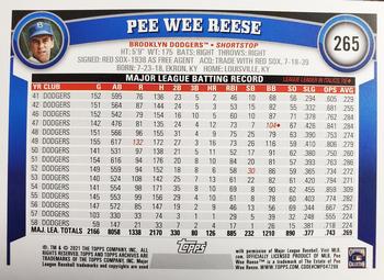 2021 Topps Archives #265 Pee Wee Reese Back