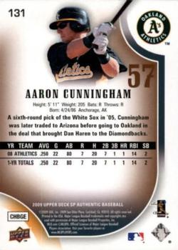2009 SP Authentic - Copper #131 Aaron Cunningham Back