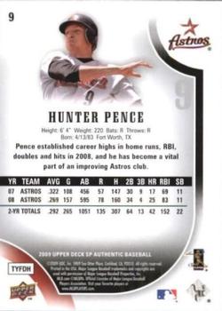 2009 SP Authentic - Gold #9 Hunter Pence Back