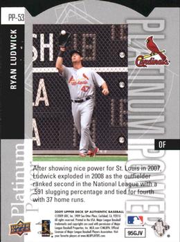 2009 SP Authentic - Platinum Power #PP-53 Ryan Ludwick Back