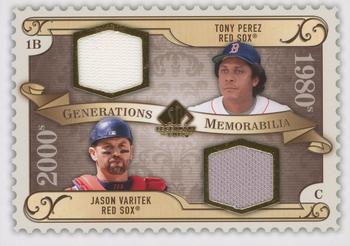 2009 SP Legendary Cuts - Generations Dual Memorabilia #GM-PV Jason Varitek / Tony Perez Front