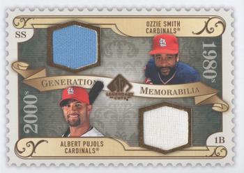 2009 SP Legendary Cuts - Generations Dual Memorabilia #GM-SP Ozzie Smith / Albert Pujols Front