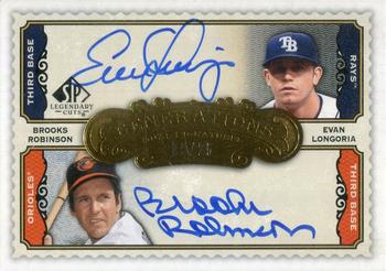 2009 SP Legendary Cuts - Generations Signatures Dual #GDS-RL Evan Longoria / Brooks Robinson Front