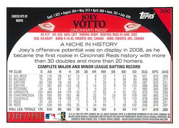 2009 Topps - Gold #390 Joey Votto Back