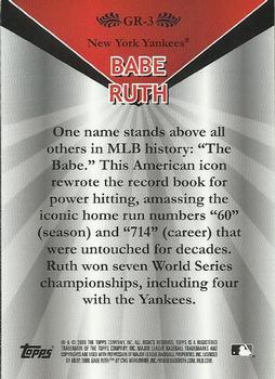 2009 Topps - Legends Chrome Gold Refractor #GR-3 Babe Ruth Back