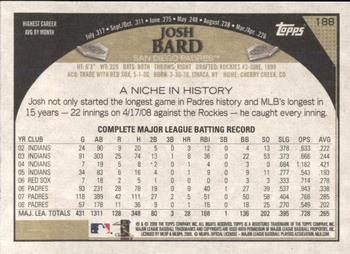 2009 Topps - Retro Gray Back #188 Josh Bard Back