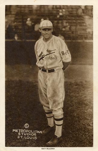 1931 Metropolitan Studios St. Louis Cardinals (W754) #NNO Ray Blades Front