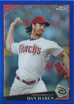 2009 Topps Chrome - Blue Refractors #111 Dan Haren Front