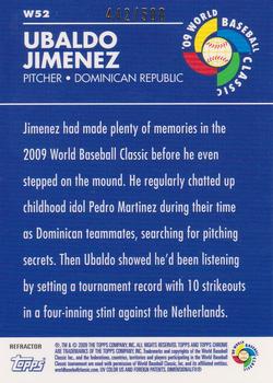 2009 Topps Chrome - World Baseball Classic Refractors #W52 Ubaldo Jimenez Back