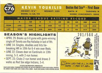 2009 Topps Heritage - Chrome Refractors #C76 Kevin Youkilis Back