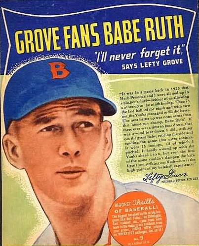 1938 Wheaties Series 10 #9 Lefty Grove Front