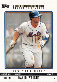 2009 Topps Ticket to Stardom - Perforated #5 David Wright Front
