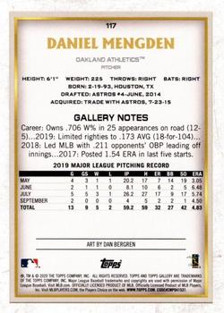 2020 Topps Gallery - Artist's Proofs #117 Daniel Mengden Back