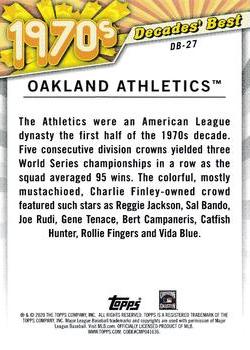 2020 Topps Update - Decades' Best #DB-27 Oakland Athletics Back