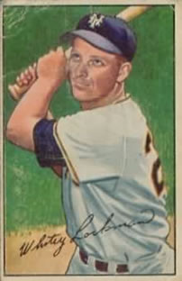 1952 Bowman #38 Whitey Lockman Front