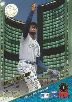 1993 Leaf #3 Juan Guzman Back