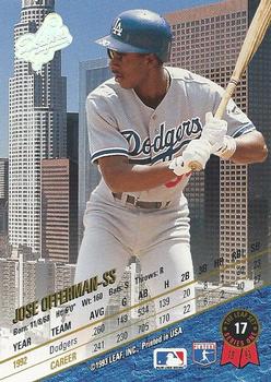 1993 Leaf #17 Jose Offerman Back