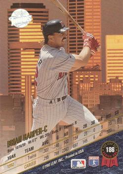 1993 Leaf #186 Brian Harper Back