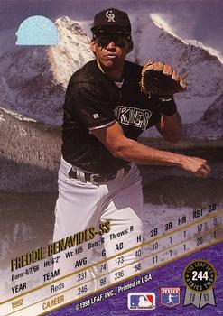 1993 Leaf #244 Freddie Benavides Back