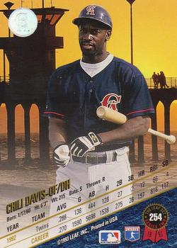 1993 Leaf #254 Chili Davis Back