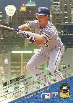 1993 Leaf #403 Bill Spiers Back