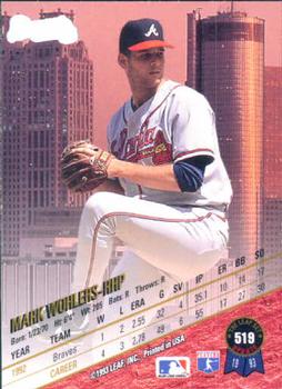 1993 Leaf #519 Mark Wohlers Back