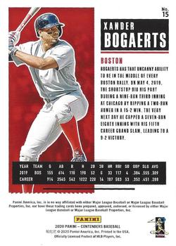 2020 Panini Contenders - Season Ticket Green #15 Xander Bogaerts Back