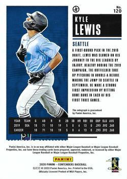 2020 Panini Contenders - Draft Ticket Blue #120 Kyle Lewis Back