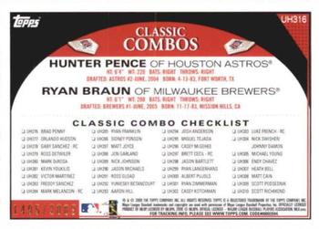 2009 Topps Updates & Highlights - Gold #UH316 Hunter Pence / Ryan Braun Back