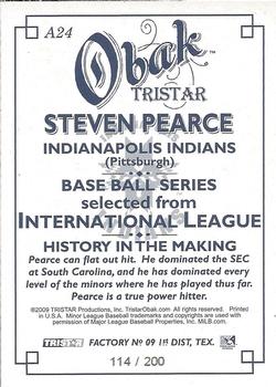 2009 TriStar Obak - Autographs #A24 Steve Pearce Back