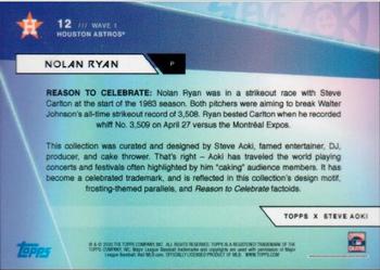 2020 Topps x Steve Aoki #12 Nolan Ryan Back