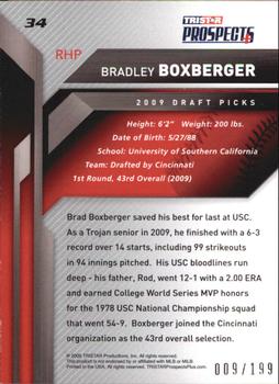 2009 TriStar Prospects Plus - Autographs #34 Brad Boxberger Back