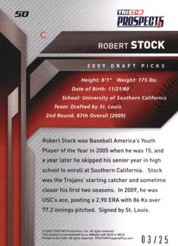 2009 TriStar Prospects Plus - Green #50 Robert Stock Back