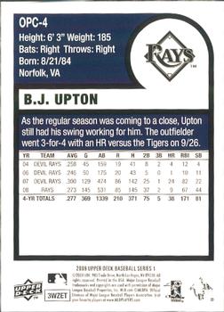 2009 Upper Deck - 1975 O-Pee-Chee Baseball #OPC-4 B.J. Upton Back