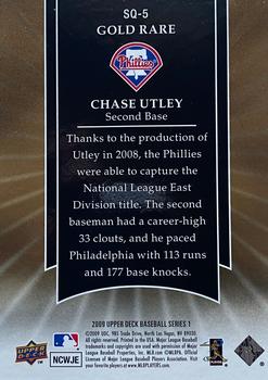 2009 Upper Deck - StarQuest Gold Rare #SQ-5 Chase Utley Back