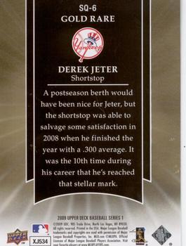 2009 Upper Deck - StarQuest Gold Rare #SQ-6 Derek Jeter Back