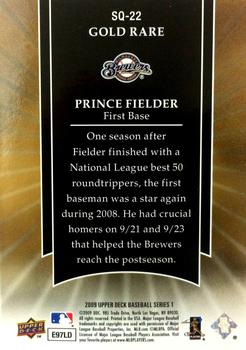 2009 Upper Deck - StarQuest Gold Rare #SQ-22 Prince Fielder Back