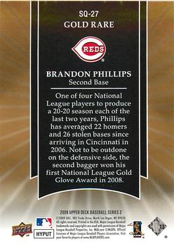 2009 Upper Deck - StarQuest Gold Rare #SQ-27 Brandon Phillips Back