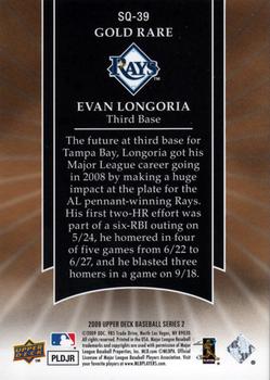 2009 Upper Deck - StarQuest Gold Rare #SQ-39 Evan Longoria Back