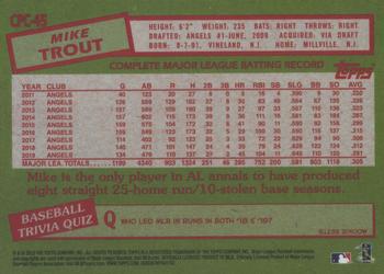 2020 Topps Update - 1985 Topps Baseball 35th Anniversary Chrome Silver Pack #CPC-45 Mike Trout Back