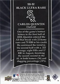 2009 Upper Deck - StarQuest Black Ultra Rare #SQ-32 Carlos Quentin Back