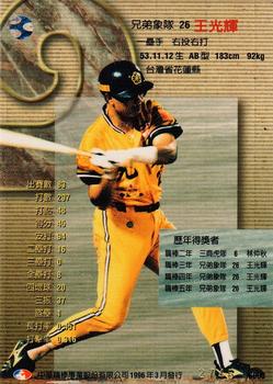 1995 CPBL A-Plus Series - Best 9 #NNO Guang-Hui Wang Back
