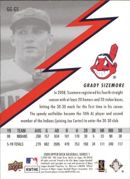 2009 Upper Deck - Stars of the Game #GG-GS Grady Sizemore Back