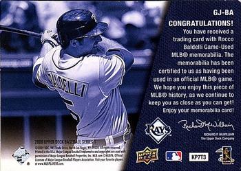 2009 Upper Deck - UD Game Jersey #GJ-BA Rocco Baldelli Back