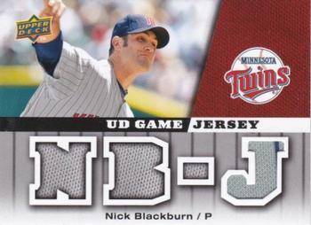 2009 Upper Deck - UD Game Jersey #GJ-NB Nick Blackburn Front