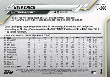 2020 Topps Update - Yellow #U-260 Kyle Crick Back