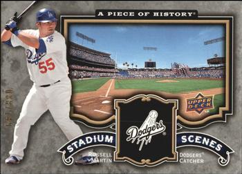 2009 Upper Deck A Piece of History - Stadium Scenes Black #SS-RM Russell Martin Front