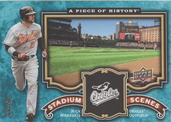 2009 Upper Deck A Piece of History - Stadium Scenes Turquoise #SS-NM Nick Markakis Front