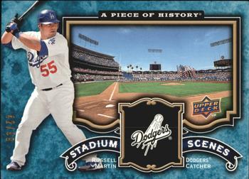 2009 Upper Deck A Piece of History - Stadium Scenes Turquoise #SS-RM Russell Martin Front